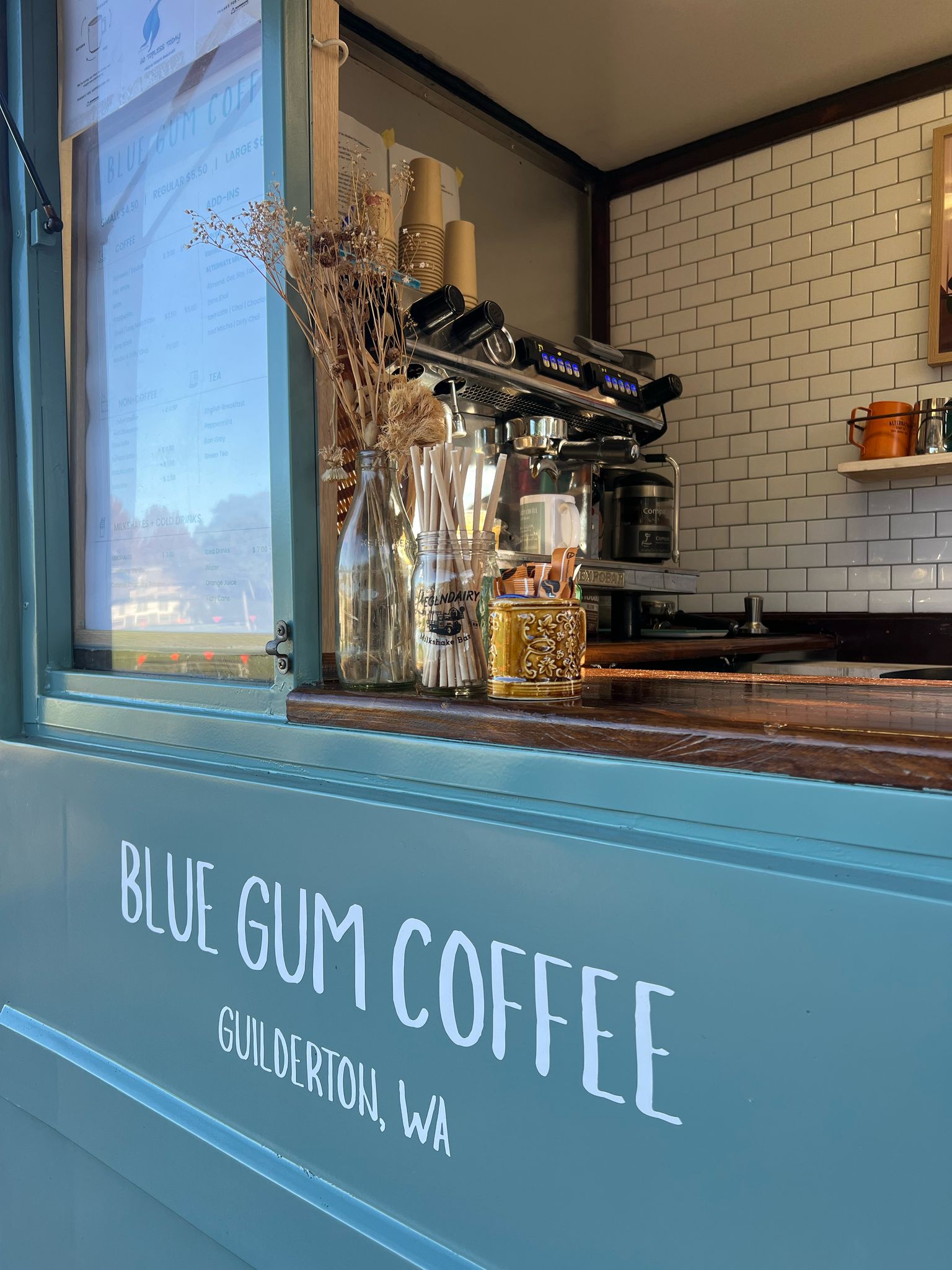 Blue Gum Coffee bar setup